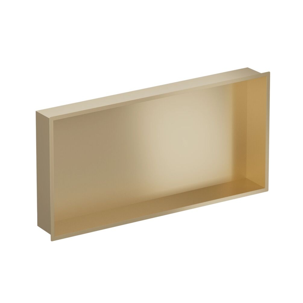 Cutout image of Crosswater Brushed Brass 610 x 305mm Shallow Shower Niche