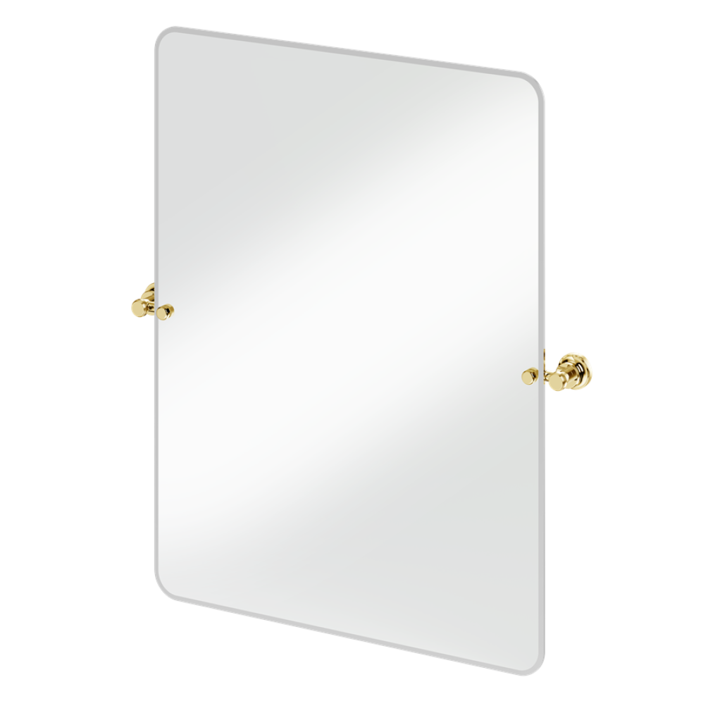 Burlington Gold 650 x 850mm Rectangular Mirror With 1909 Gold Fixings