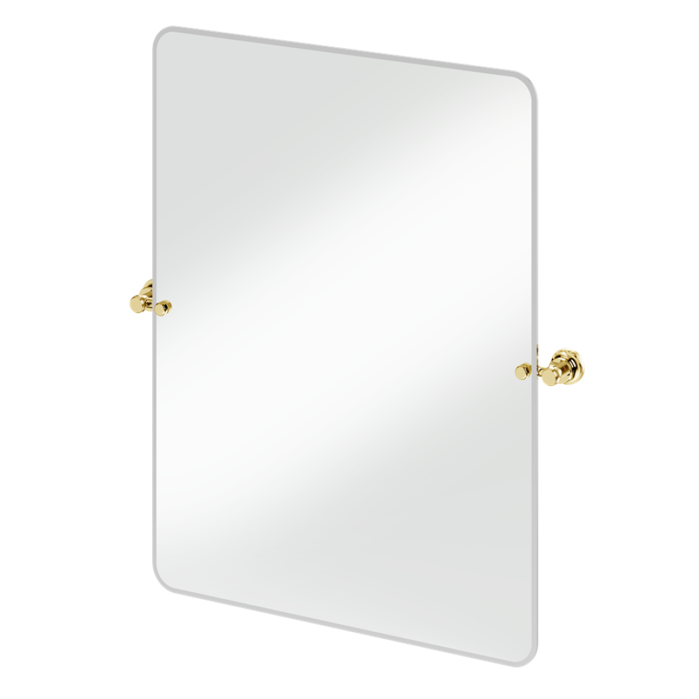 Burlington Gold 650 x 850mm Rectangular Mirror With 1909 Gold Fixings