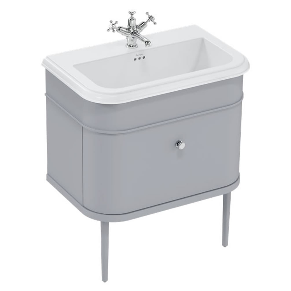 Burlington Chalfont 750mm Ceramic Basin With Classic Grey Unit & Legs