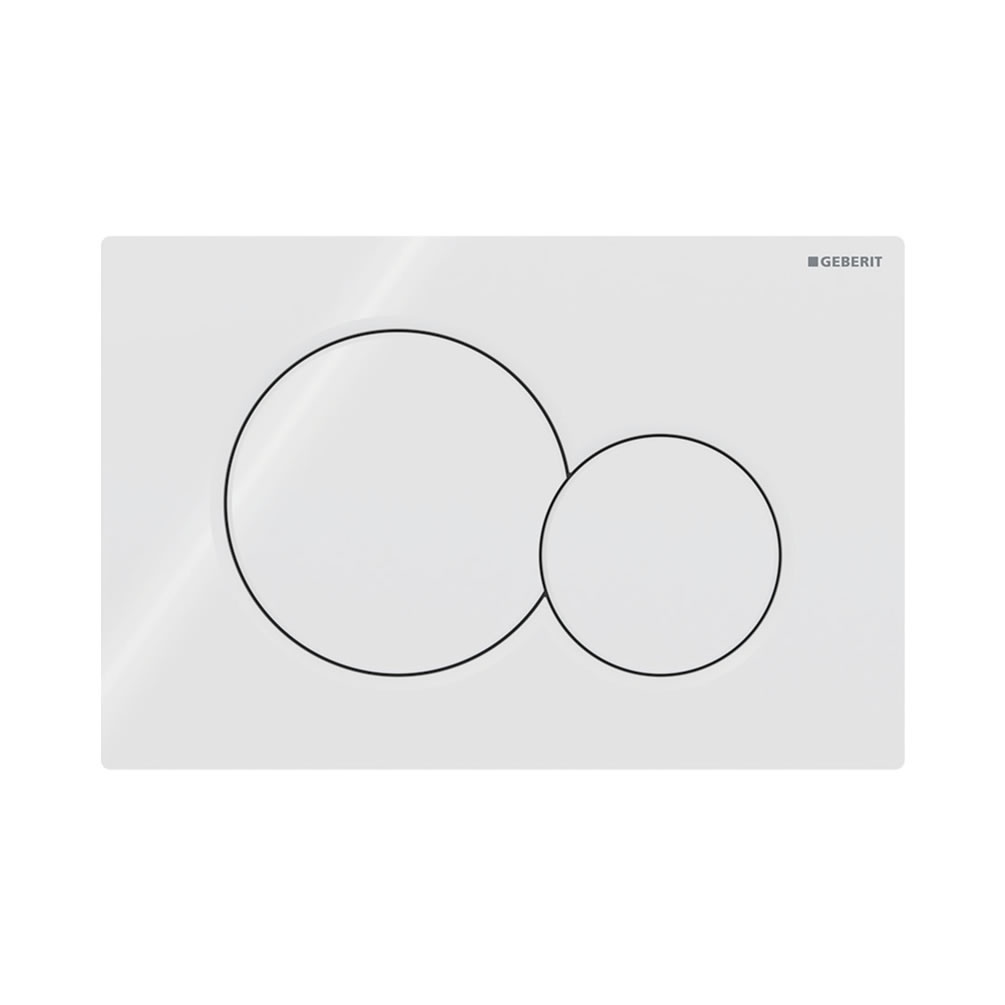 Cutout image of Geberit Sigma01 White Dual Flush Plate