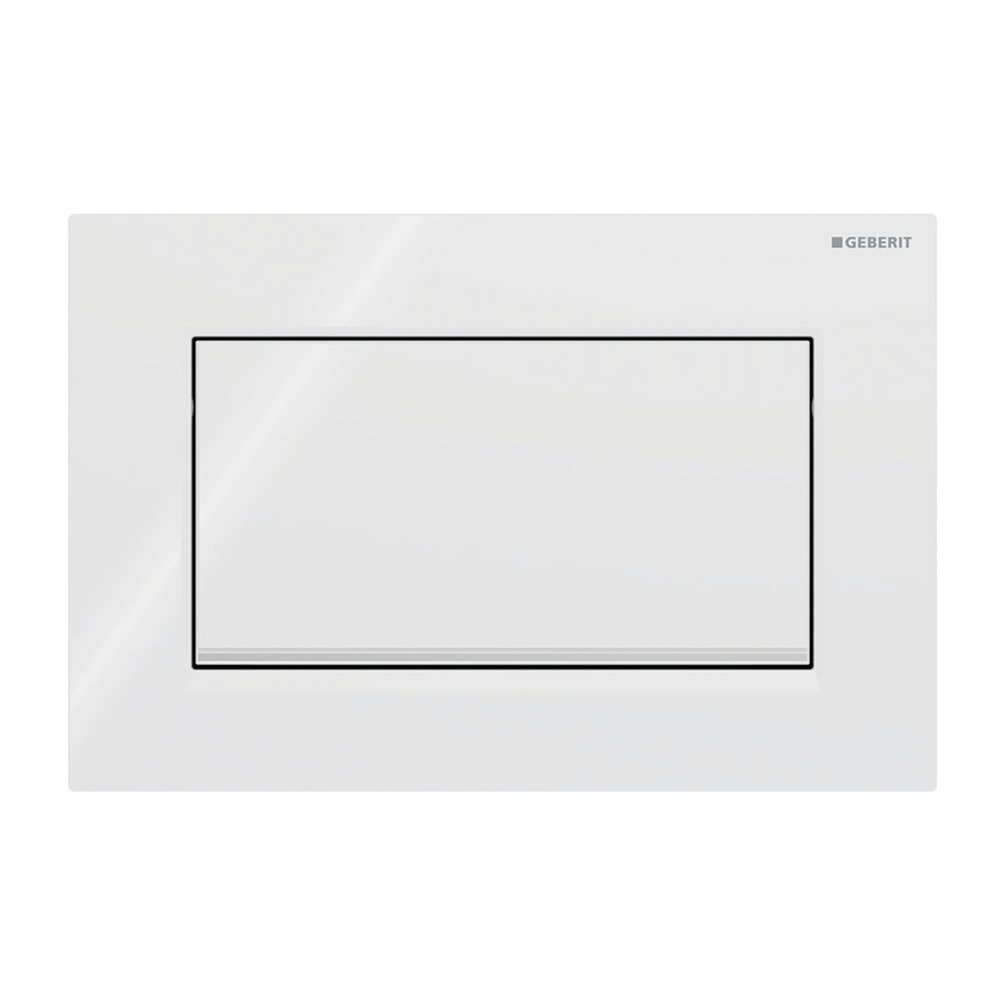 Cutout image of Geberit Sigma10 Square White  Gloss Chrome Single Flush Plate