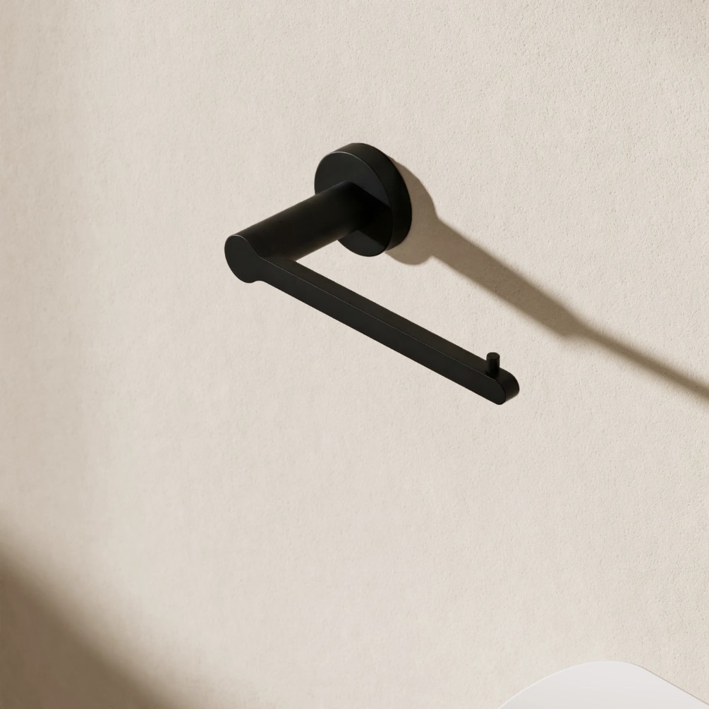 Crosswater Mada Matt Black Toilet Roll Holder Lifestyle