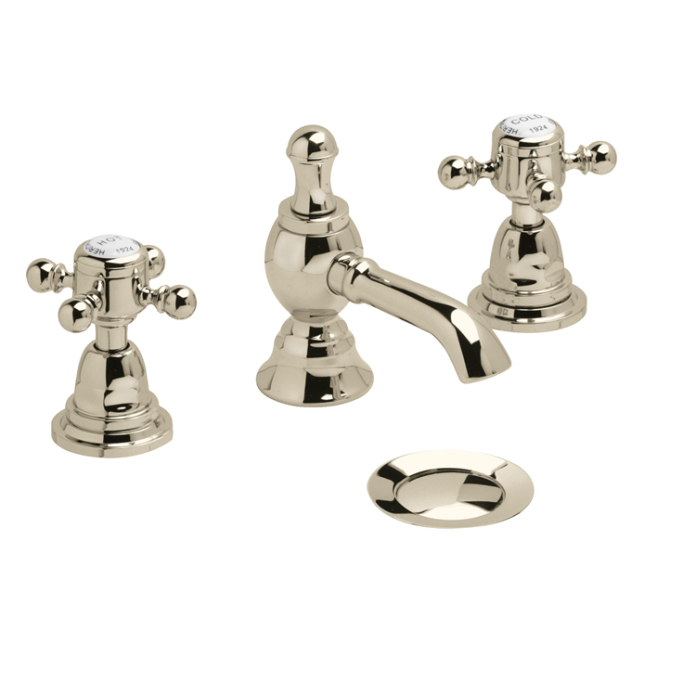 Heritage Hartlebury Gold 3 Tap Hole Basin Mixer Sanctuary Bathrooms