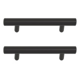 Apex Pair of Matt Black 160mm T-Bar Handles Cut Out 2