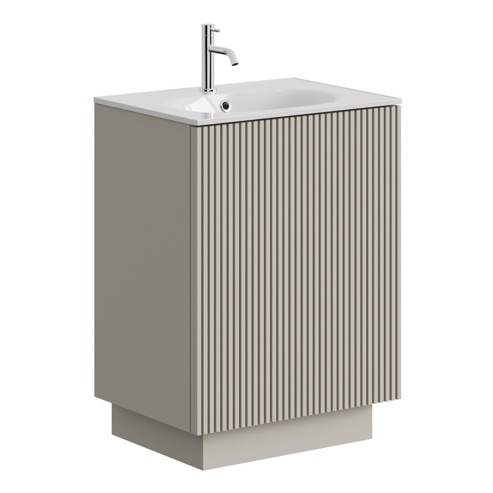 Crosswater Limit Warm Stone 600mm Floorstanding Vanity Unit & Basin