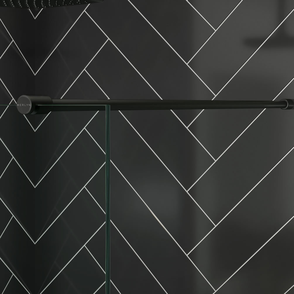 Lifestyle image of Merlyn 1000mm Wall-Mounted Wetroom Bracing Bar Black