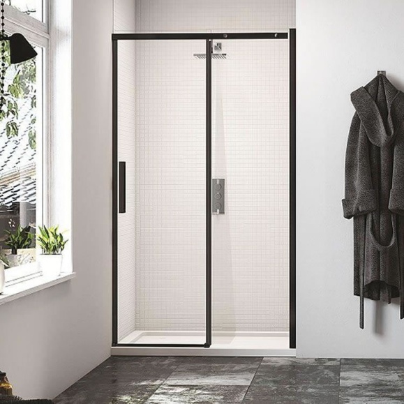Merlyn Black Sliding Shower Door | Sanctuary Bathrooms