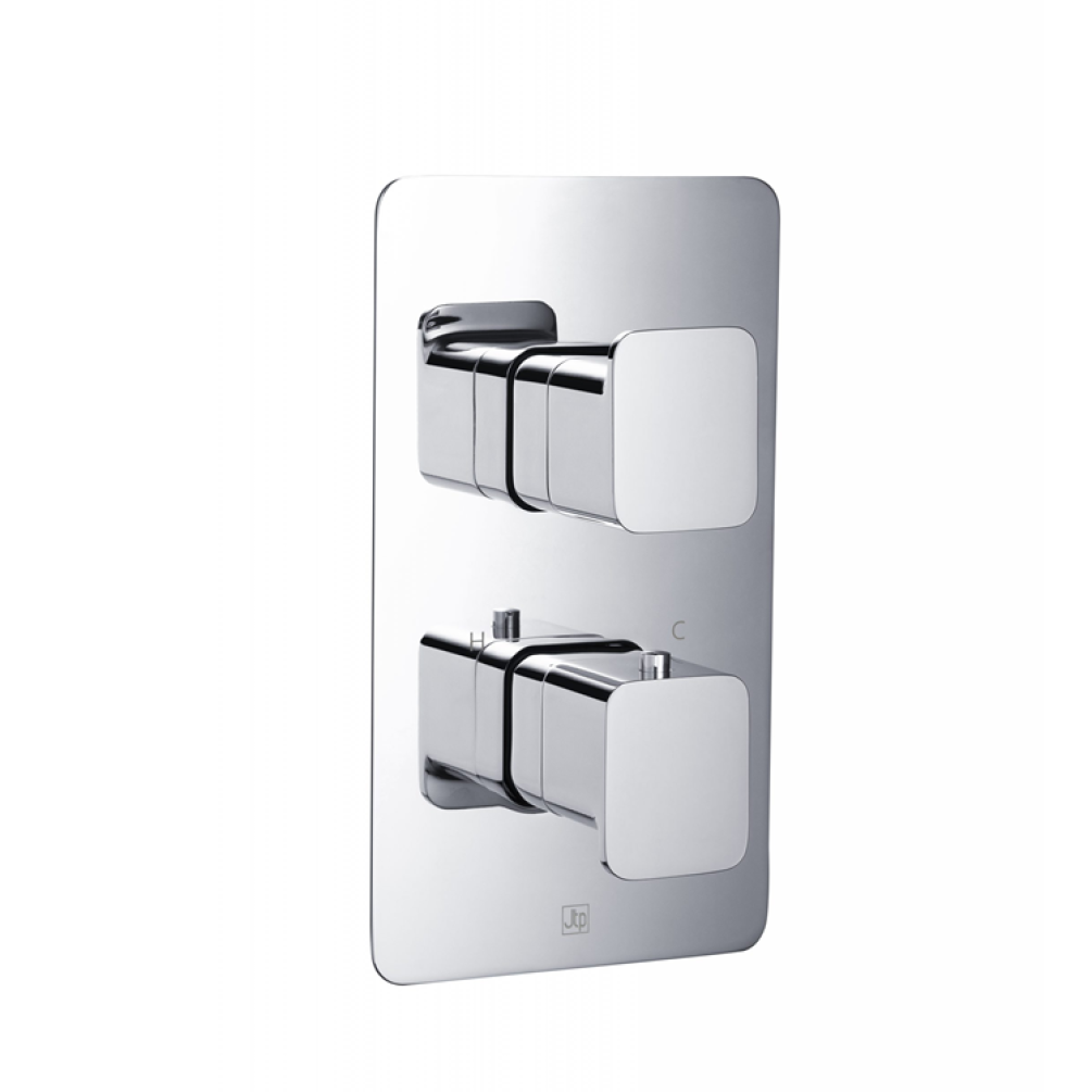 Photo of JTP Hix Chrome Twin Outlet Thermostatic Shower Valve Cutout