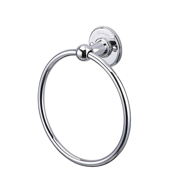 Product Cut out image of the Burlington Chrome Towel Ring