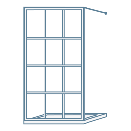 image of a square framed walk in shower and wetroom screen