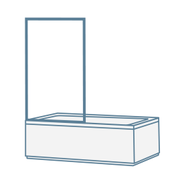 Iconography image of a fixed bath shower screen
