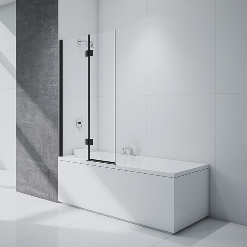 Lifestyle image of Merlyn MB7 Black Hinged Bath Screen