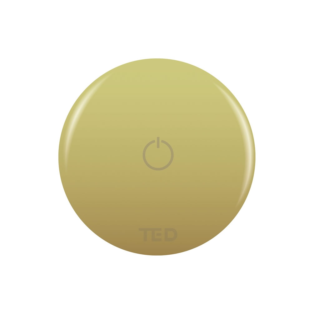 Cutout image of TED Brushed Brass Wireless Shower Activation Button