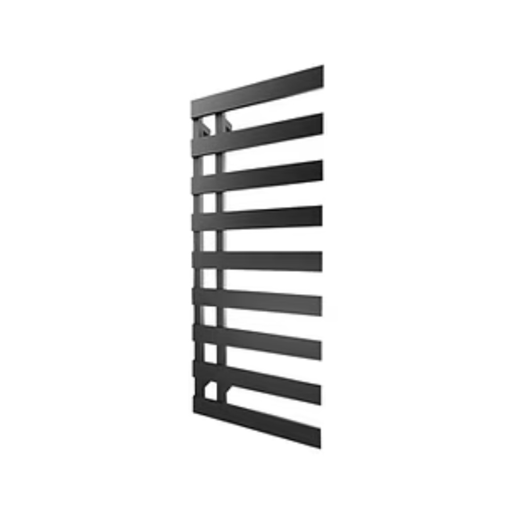 Product cut out image of the Radox Dora 1250mm x 500mm Matt Black Electric Towel Rail