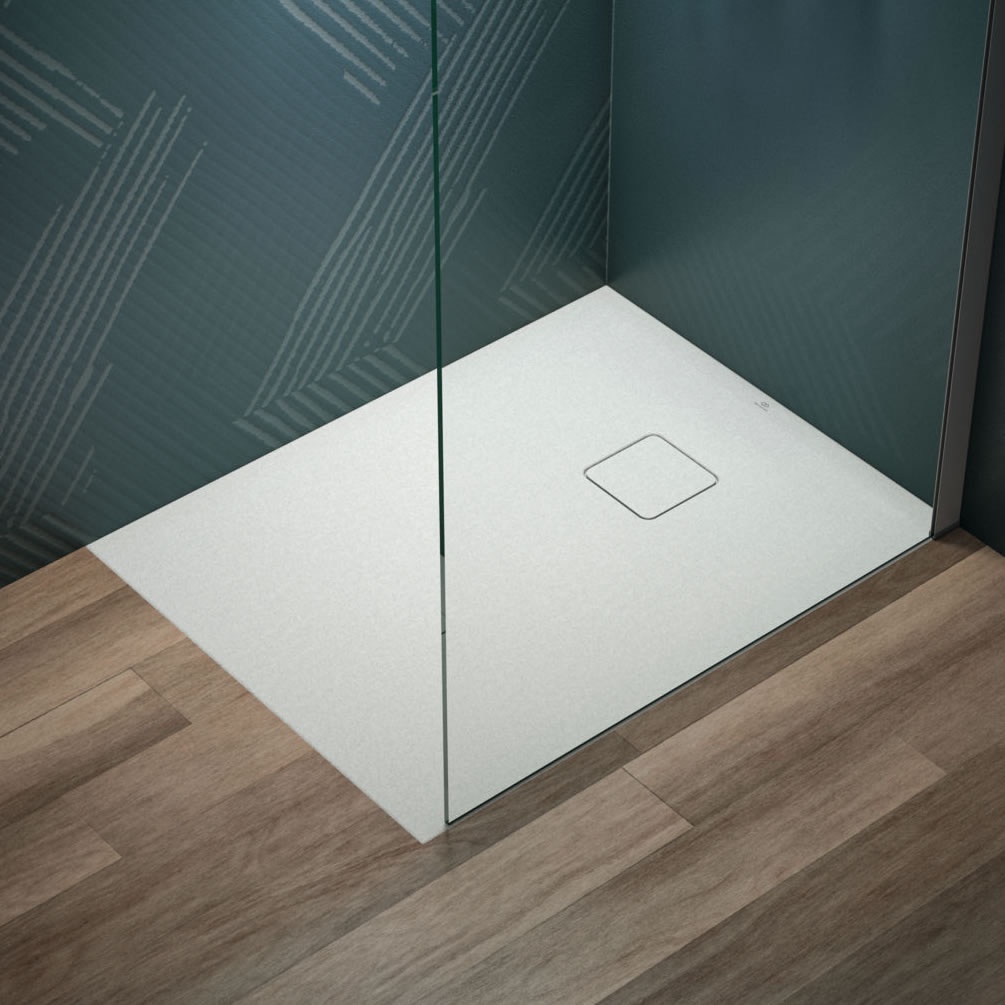 Lifestyle image of Ideal Standard Ultraflat Evo 1200 x 700mm Stone Resin Shower Tray