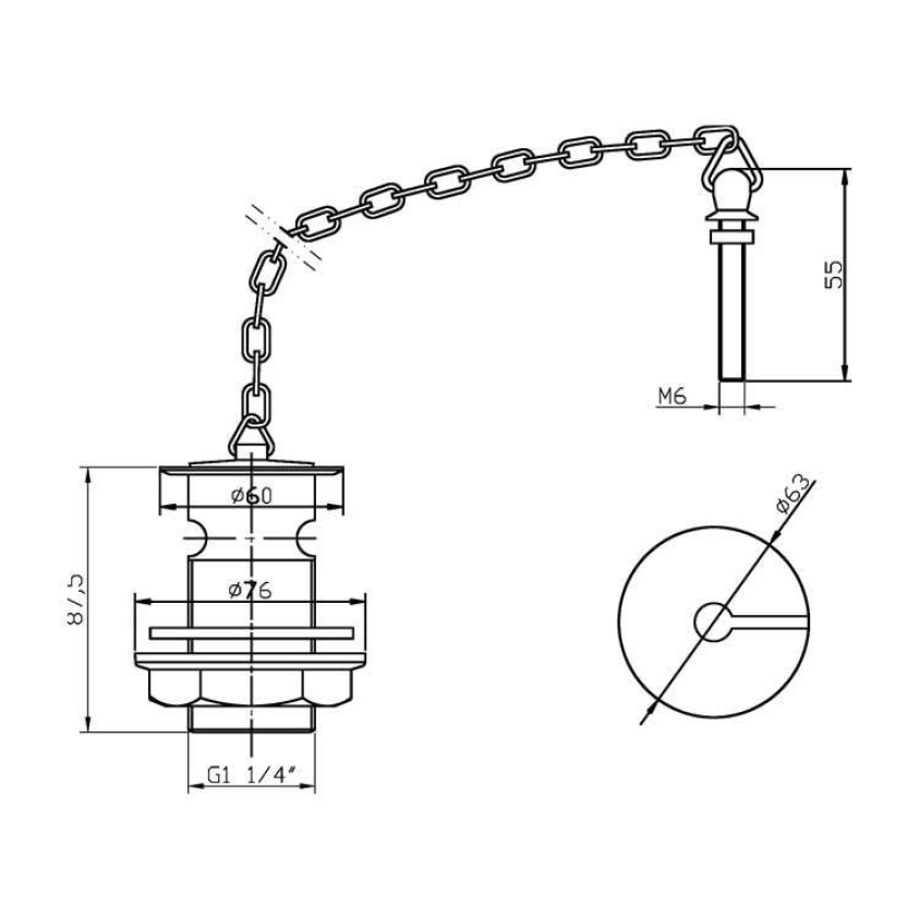 Bayswater Slotted Basin Plug & Chain Waste | Sanctuary