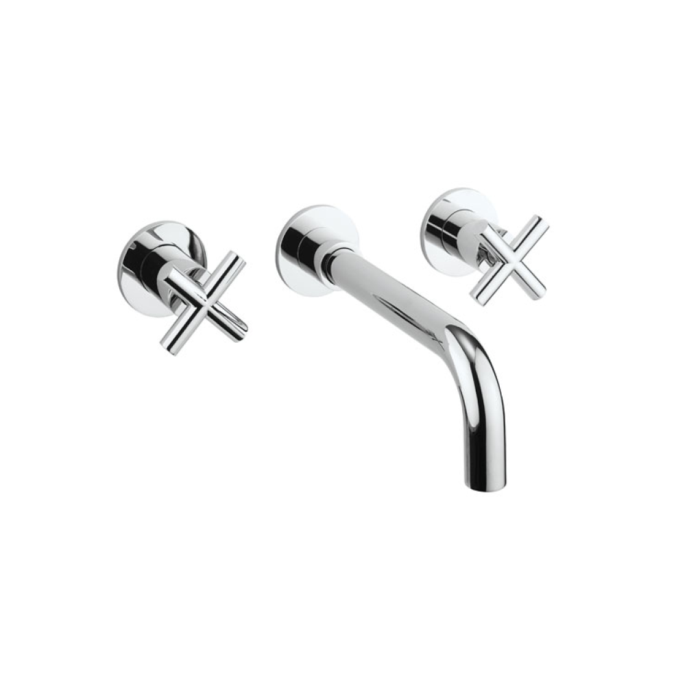 Photo of Crosswater MPRO Chrome Crosshead Wall Mounted Basin 3TH Set Cutout