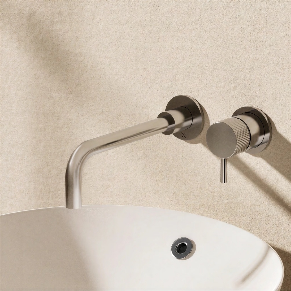 Crosswater MPRO Flute Chrome Wall Mounted Basin Mixer Tap Lifestyle