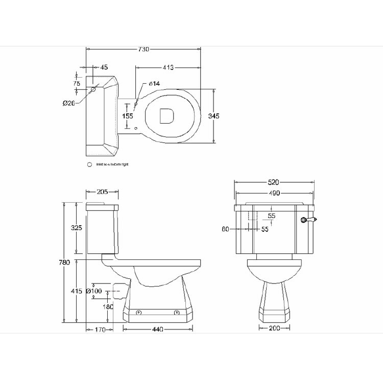 Burlington Rimless Close Coupled Toilet Sanctuary Bathrooms