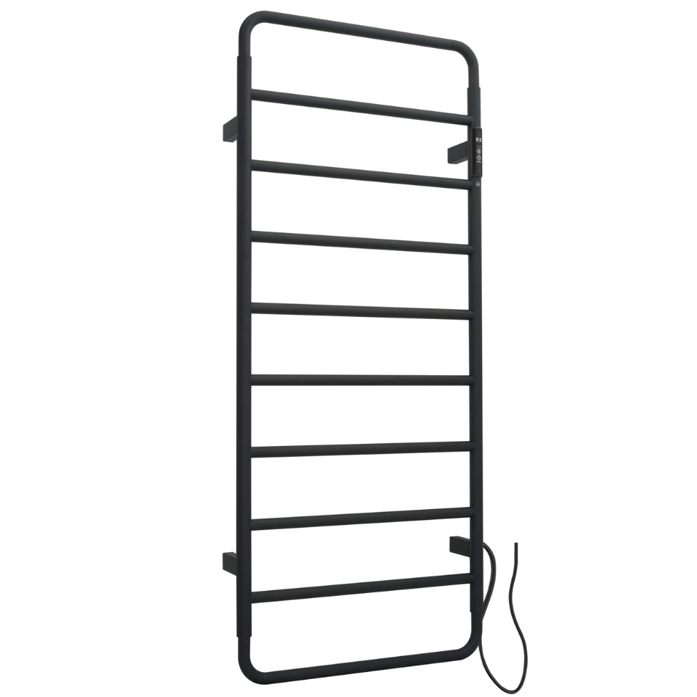 JTP Aero Matt Black 1130mm x 475mm Electric Towel Radiator Cut Out