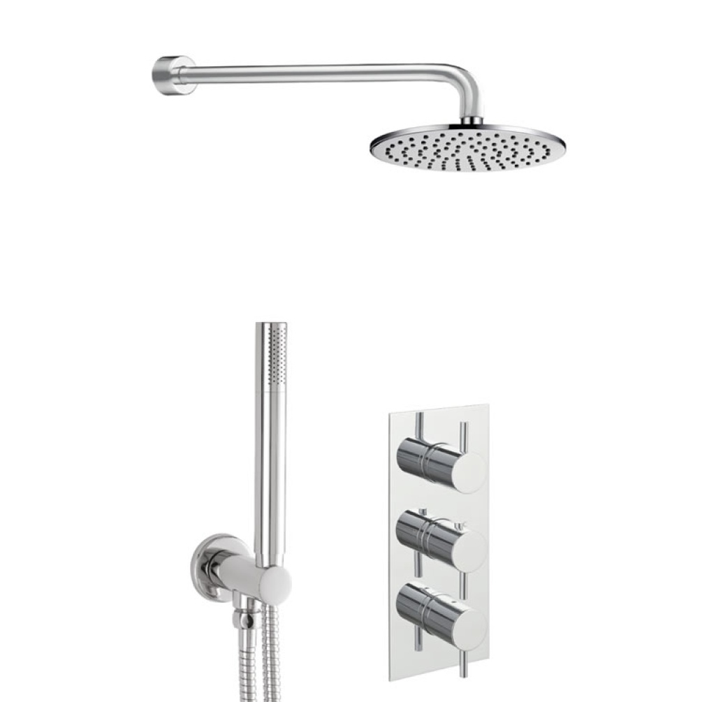 JTP Vos Chrome Thermostatic Shower Pack With Head & Handset
