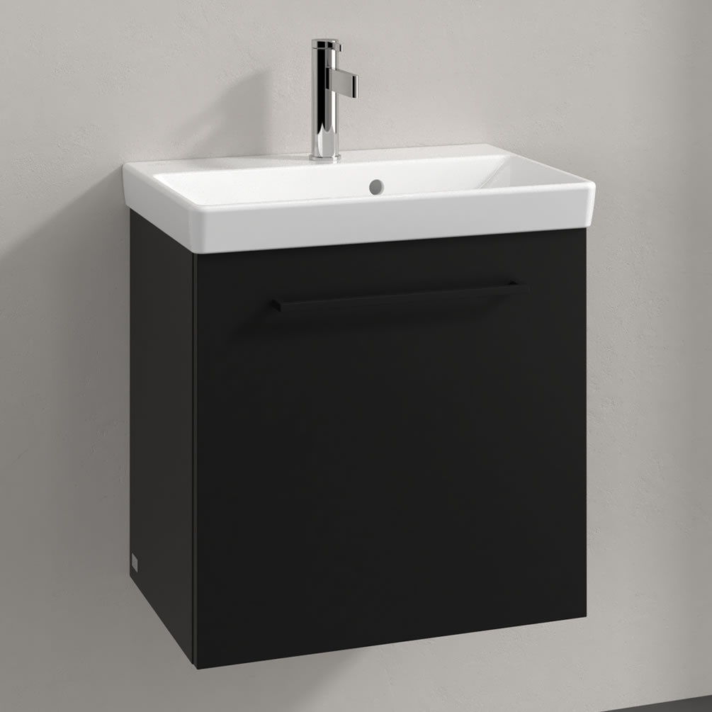 Lifestyle image of Villeroy & Boch Avento Volcano Black 550mm Wall-Hung Basin Vanity Unit