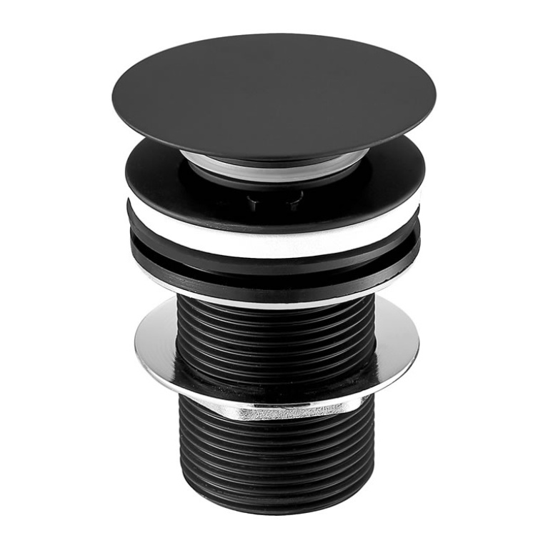 Just Taps Plus Vos Matt Black Unslotted Free Flow Basin Waste