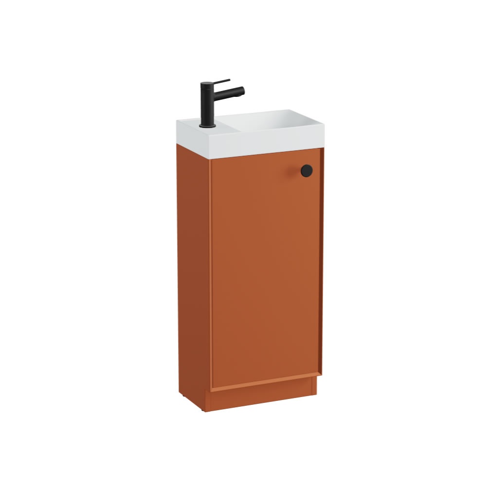 Vado Safari Smooth 400mm Terracotta Vanity Unit & Mineral Basin
