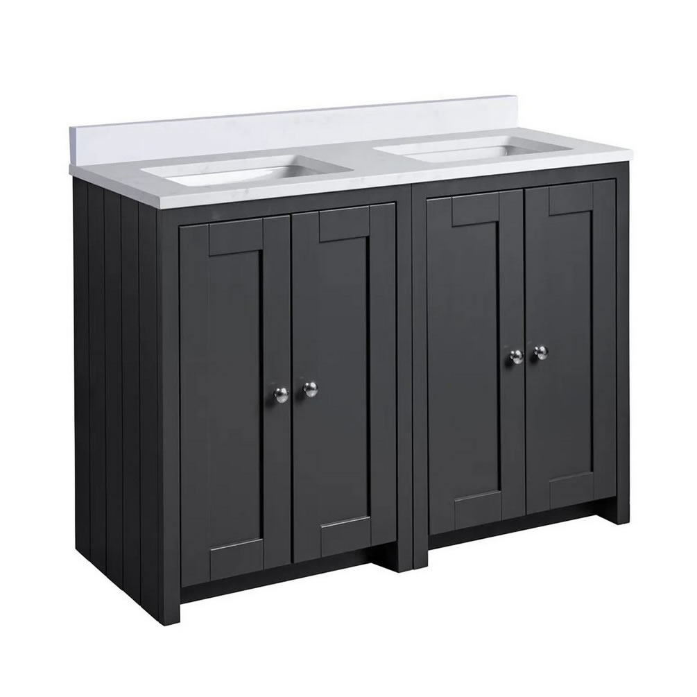 Tavistock Lansdown 1200mm Matt Black Undermount Vanity Unit & Worktop