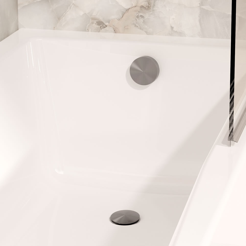 Lifestyle image of Crosswater 3ONE6 Stainless Steel Bath Filler with Click-Clack Waste