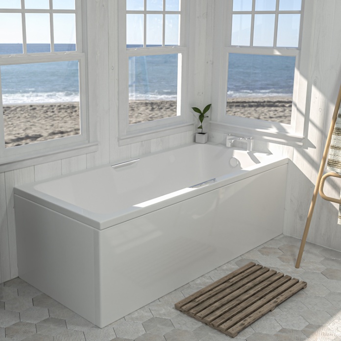 Eastbrook Beaufort Portland 1600mm Single Ended Bath With Twin Grips - Image 1