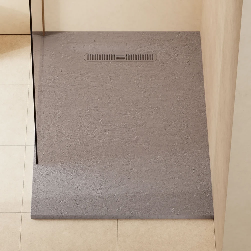 Lifestyle image of Crosswater Vito 1400mm x 900mm Light Grey Anti-Slip Rectangular Shower Tray
