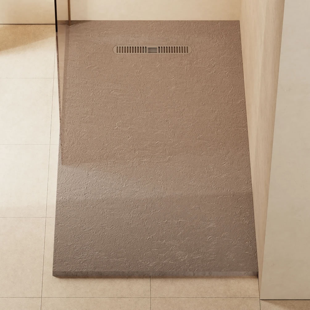 Lifestyle image of Crosswater Vito 1700mm x 900mm Brown Anti-Slip Rectangular Shower Tray