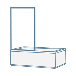Iconography image of a fixed bath shower screen