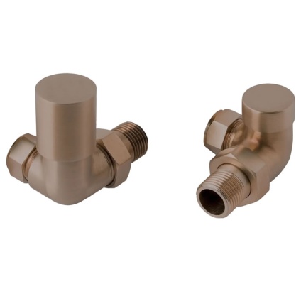 JTP Vos Brushed Bronze Corner Radiator Valves