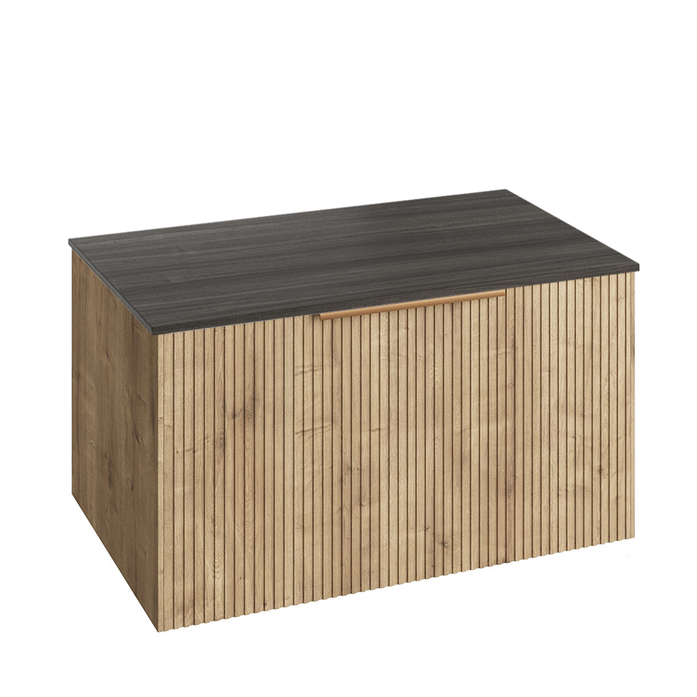 Abacus Concept Sit On Halifax Oak 800mm Vanity Unit - Lava Countertop
