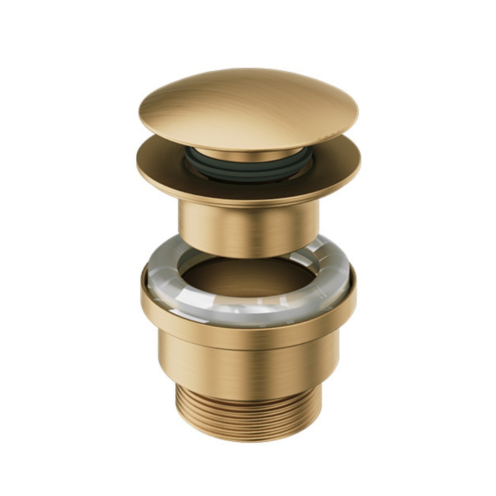 Product Cut out image of the Abacus Iso Pro Brushed Brass Universal Click Basin Waste VETW-104-0550