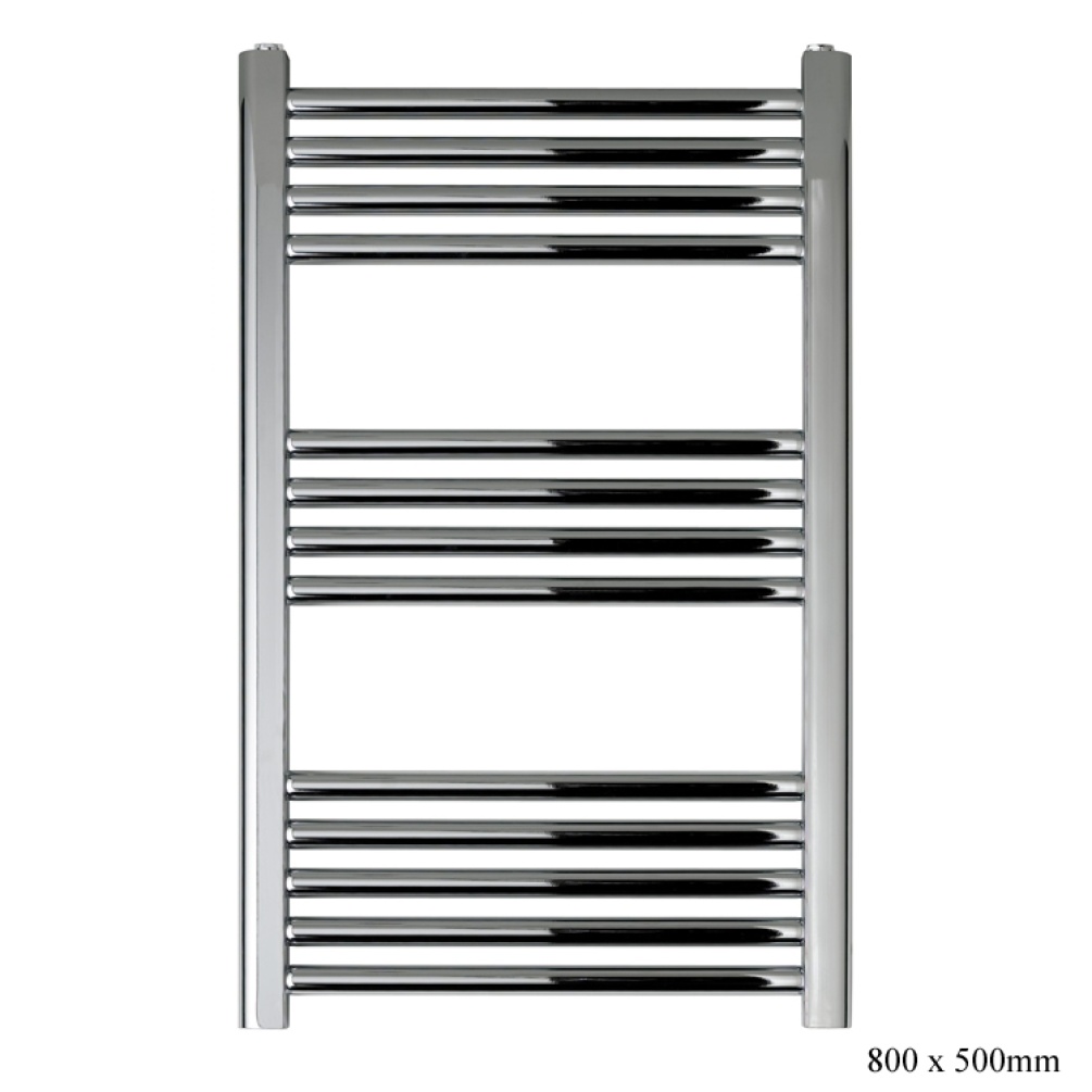 JTP Vos 800mm x 500mm Chrome Heated Towel Radiator Cut Out
