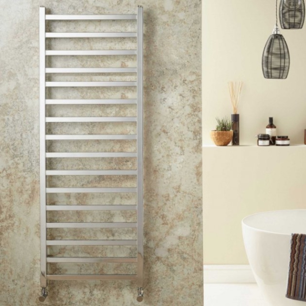 Velaro Baxx 1400mm x 500mm Chrome Designer Towel Radiator Lifestyle