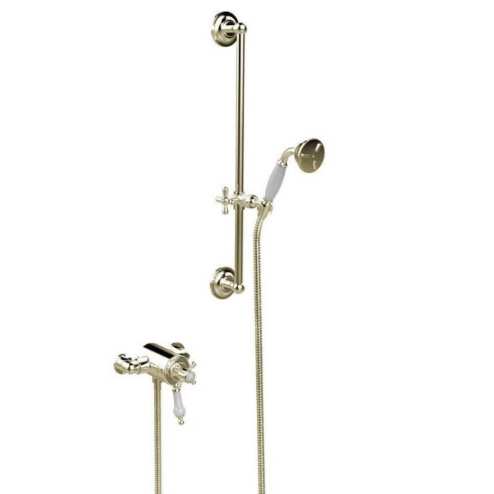 Photo of Heritage Hartlebury Vintage Gold Exposed Shower Kit with Flexible Riser