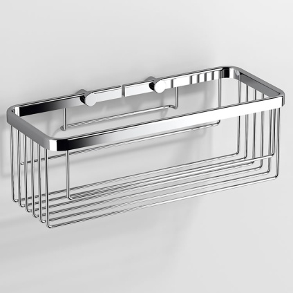 Lifestyle image of Origins Living Sonia Rectangular Shower Basket.
