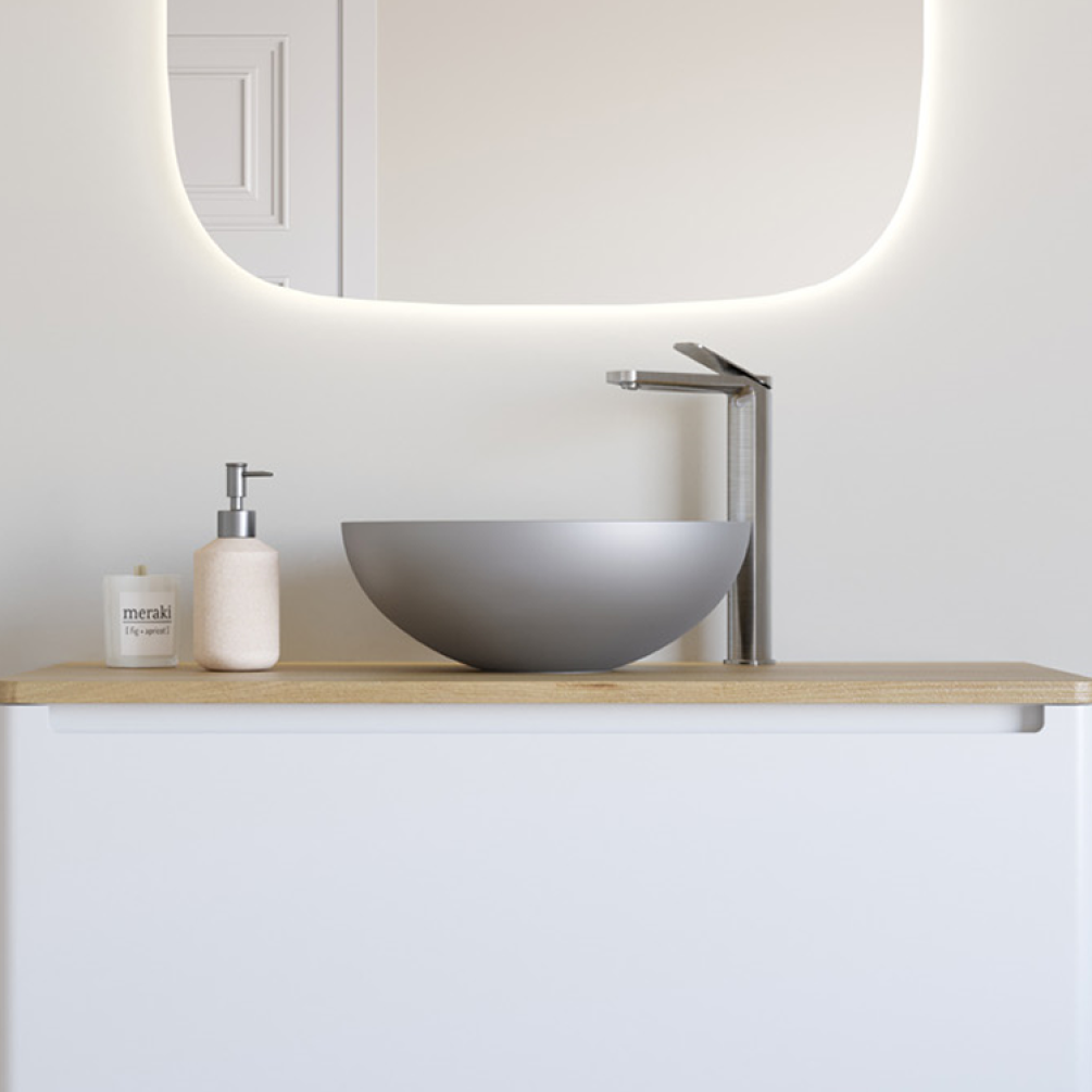 Photo of Crosswater Circus Brushed Stainless Steel Countertop Basin Lifestyle Image