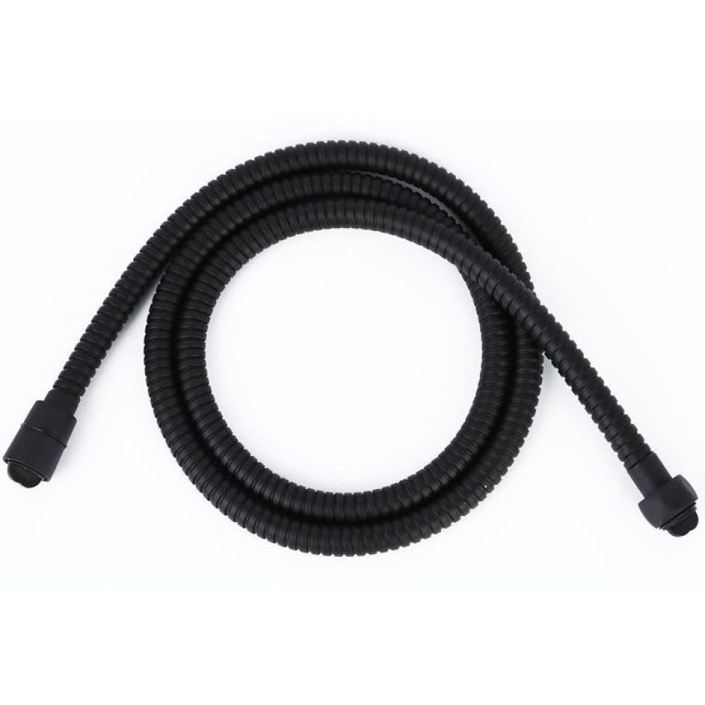 Product Cut out image of the JTP Vos Matt Black 1500mm Metal Shower Hose