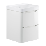 Apex White Gloss 2 Drawer Wall Hung Vanity Unit & Basin