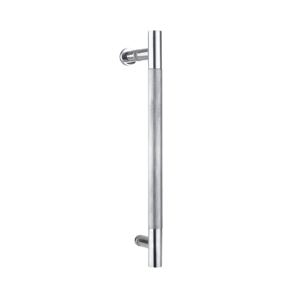 Crosswater Optix 10 Polished Stainless Steel Knurled Shower Door Handle - Image 1
