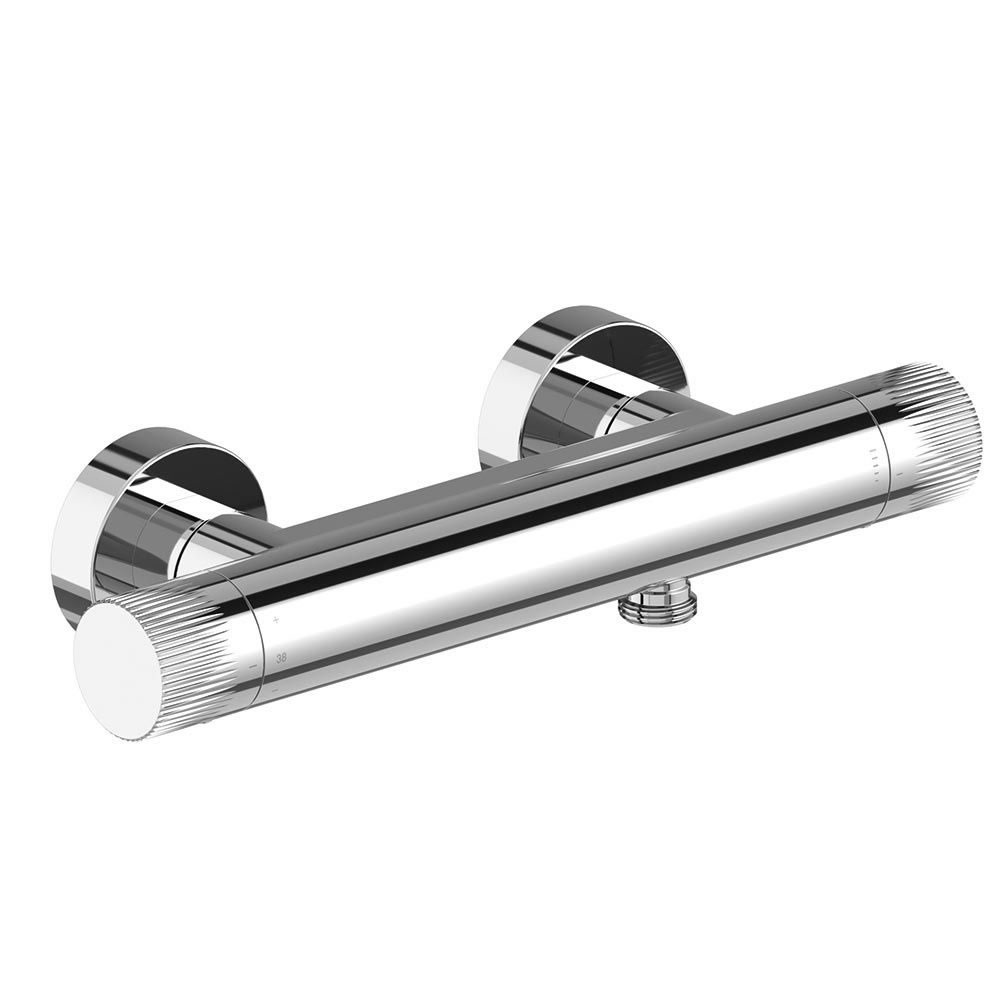 Vado Safari Leverless Fluted Chrome Exposed Thermostatic Bar Shower Valve