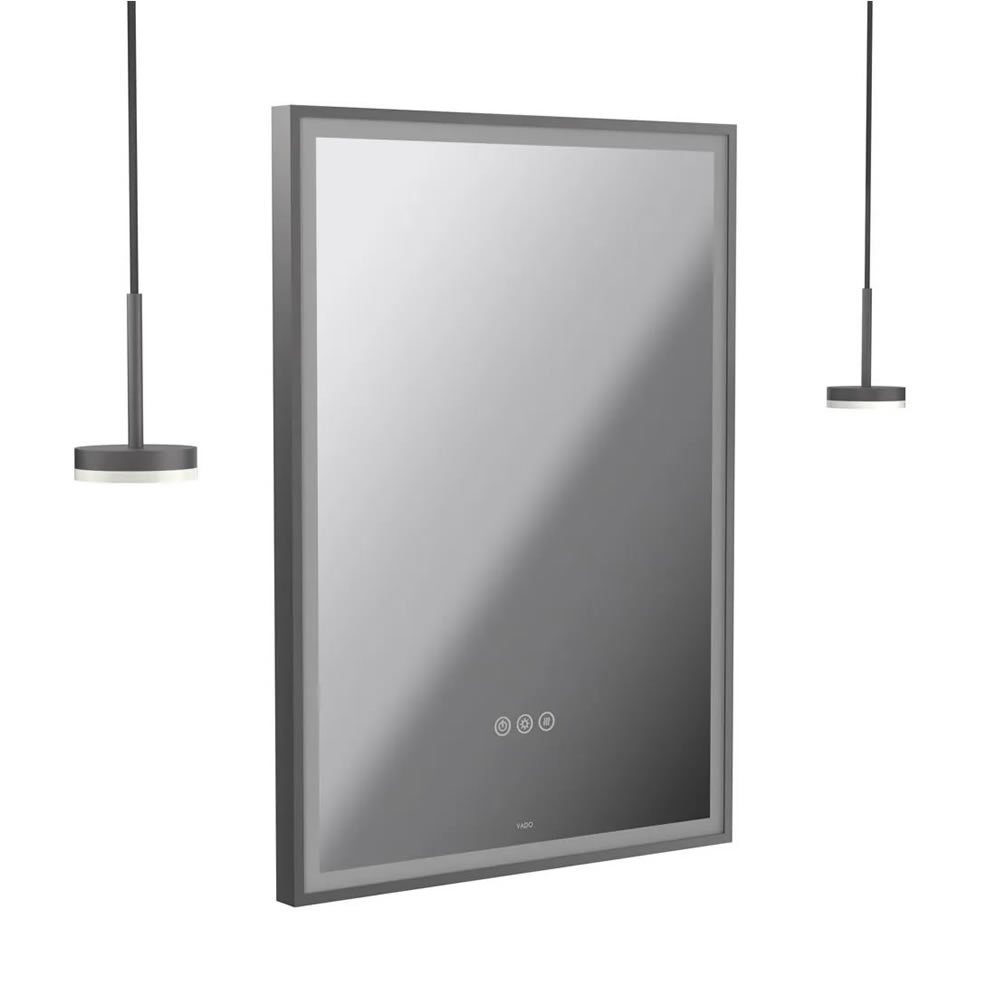 Vado Safari Pewter 500mm Illuminated Mirror With 2 Pendant Disc Lights