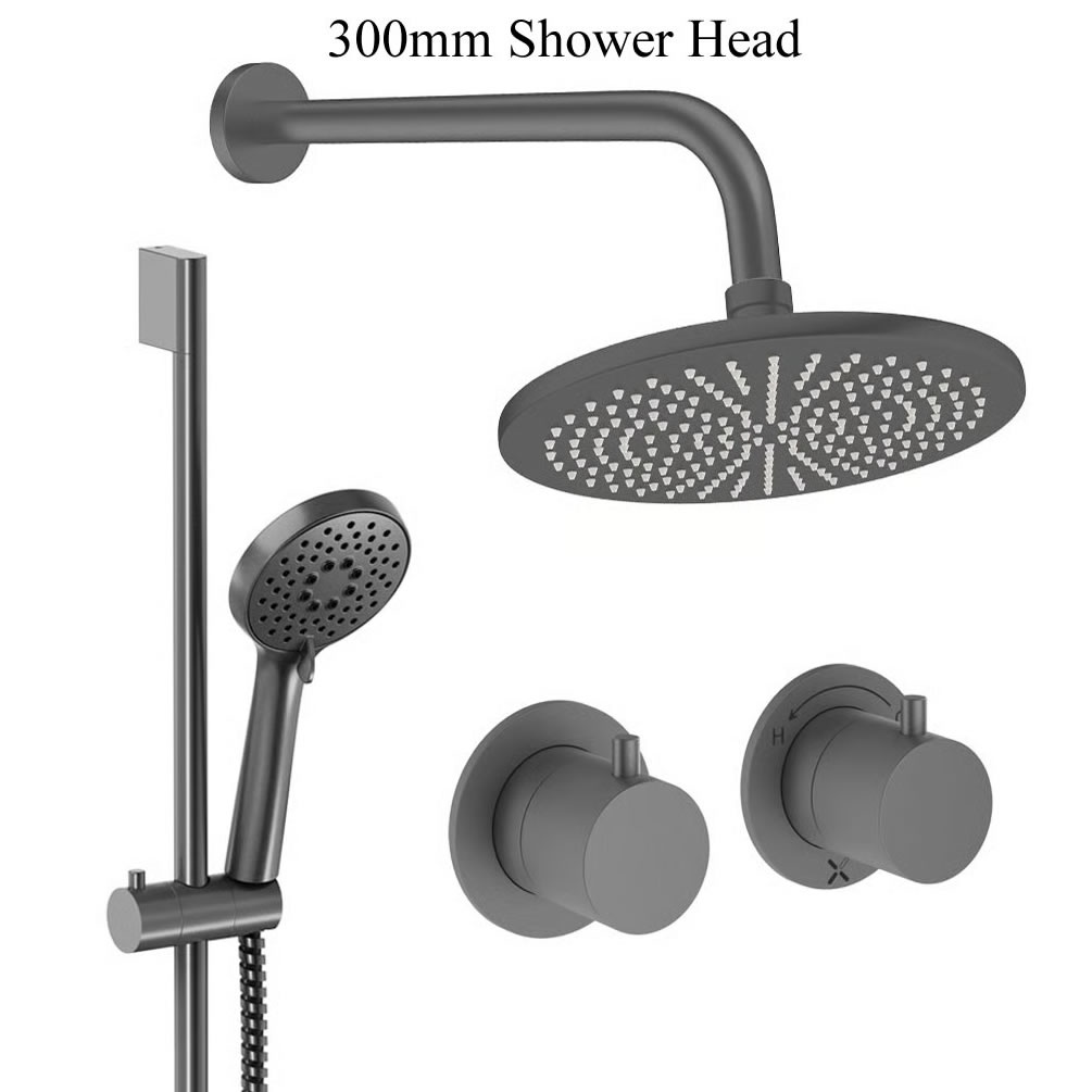 Cutout image of Crosswater Module Slate Dual Outlet Slide Rail Shower Set