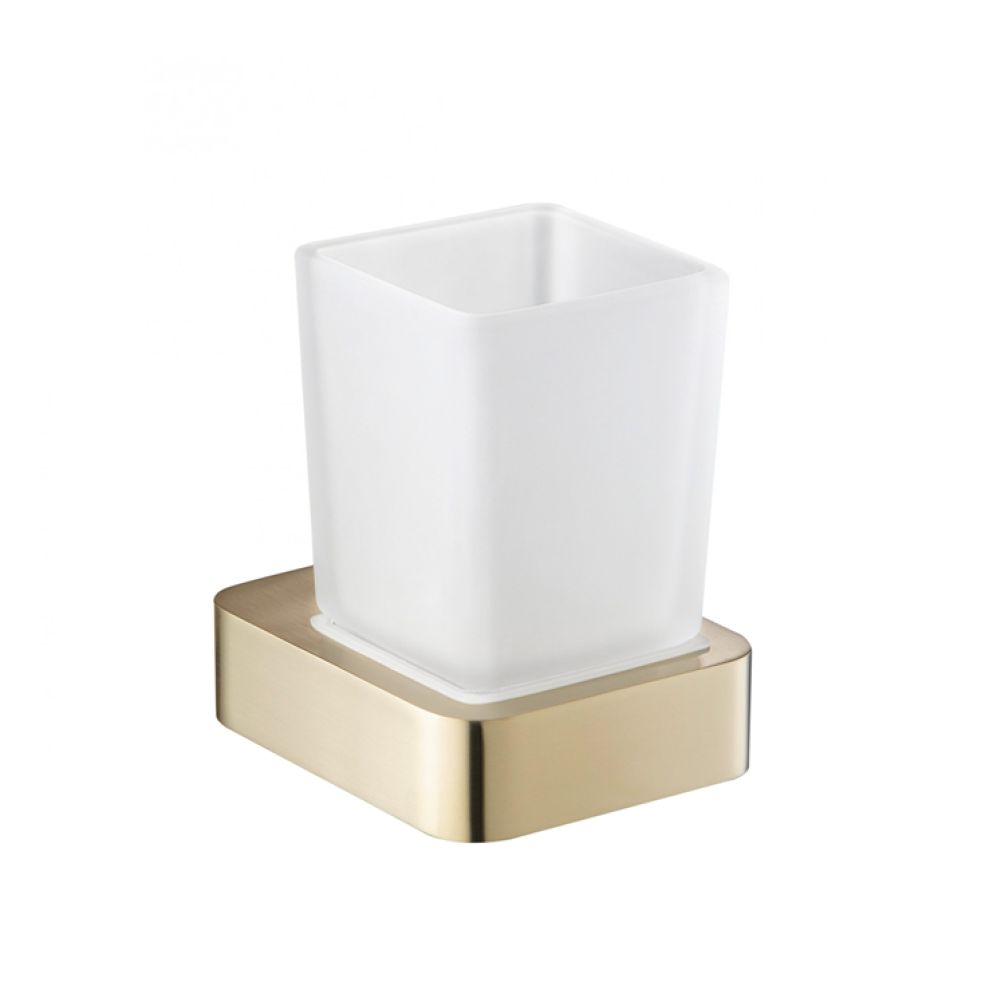 Photo of JTP Hix Brushed Brass Tumbler Holder Cutout